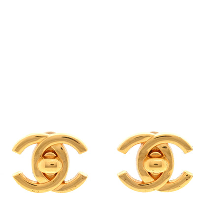 Chanel Metal CC Turnlock Clip On Earrings Gold 1 of 4