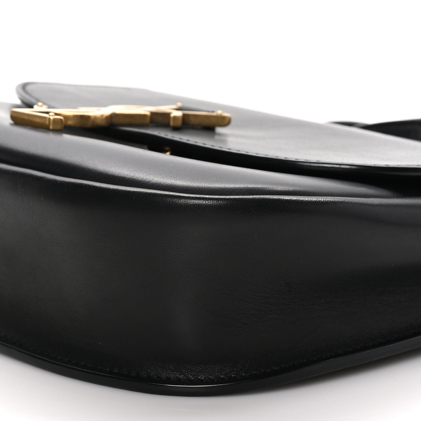 Smooth Calfskin Monogram Medium Kaia Satchel Black