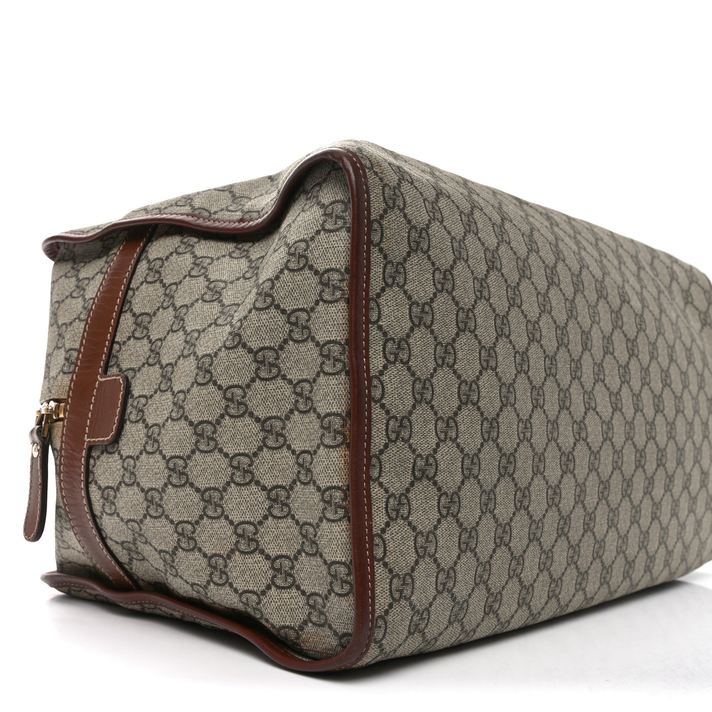 GG Plus Monogram Large Signature Web Loop Carry On Duffle Bag Beige Ebony
