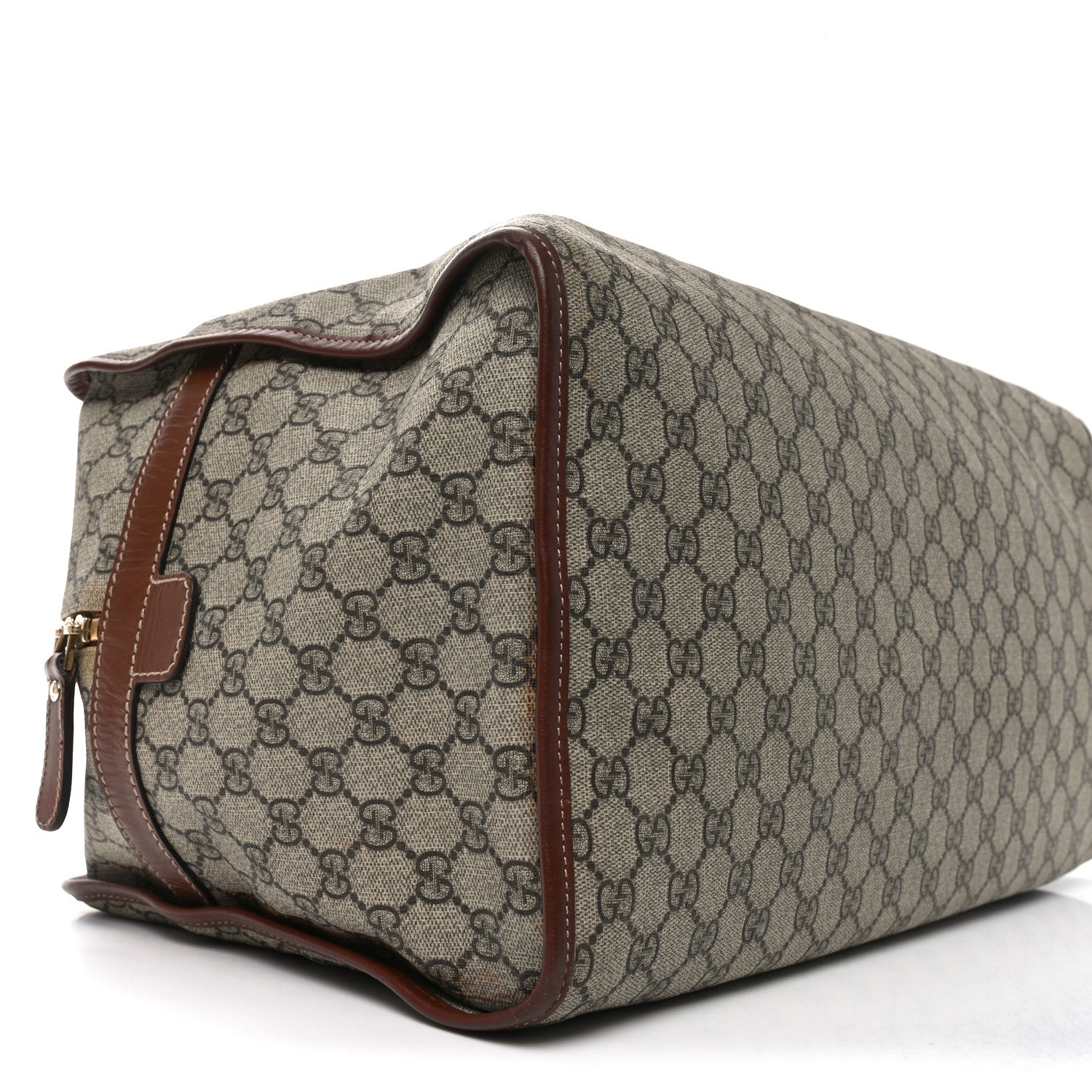 Gucci GG Plus Monogram Large Signature Web Loop Carry On Duffle Bag Beige Ebony 8 of 9