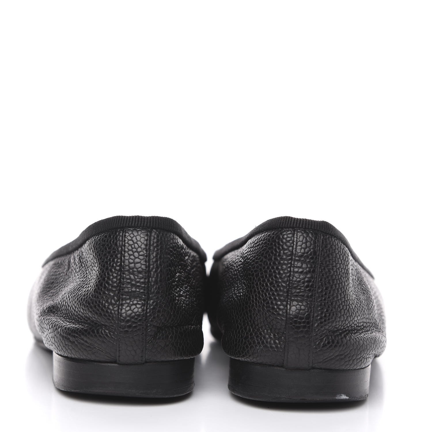 Chanel Caviar CC Cap Toe Ballerina Flats 36 Black 5 of 12