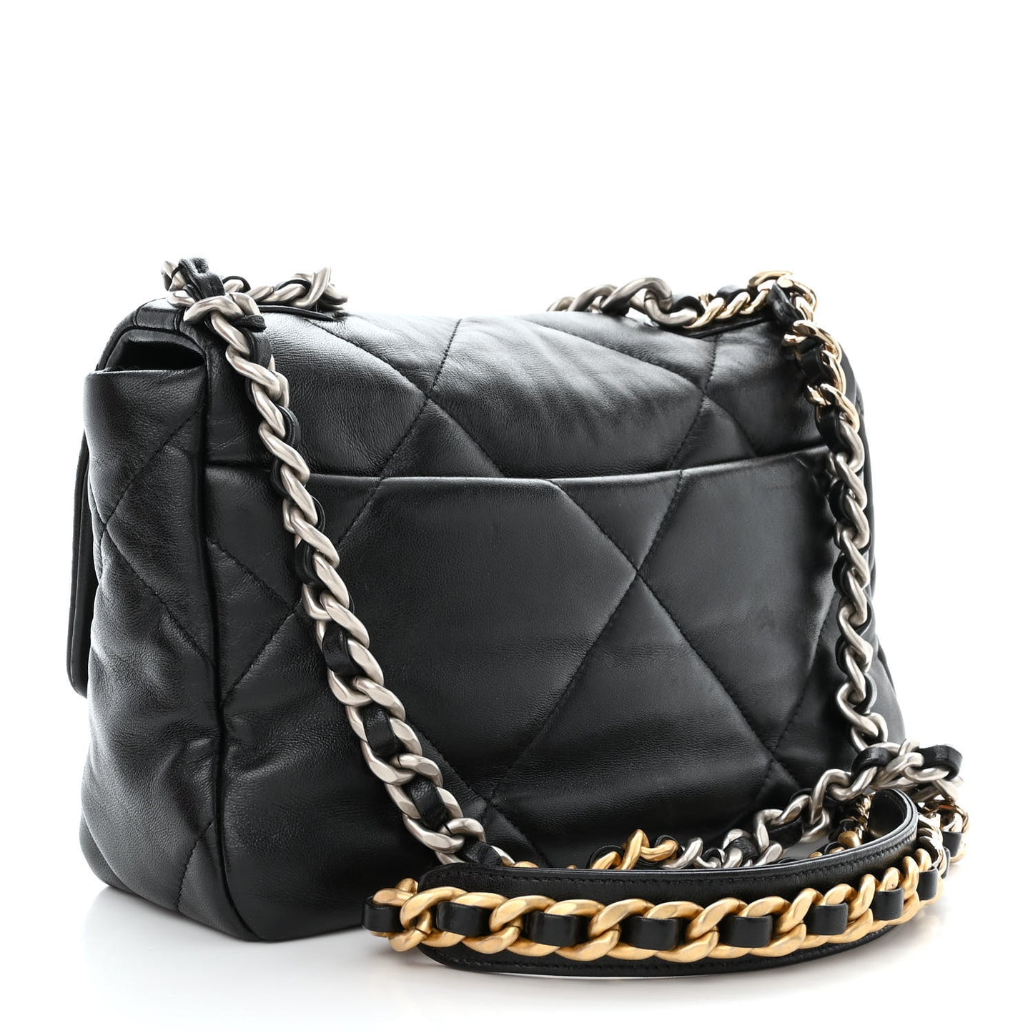 Lambskin Quilted Medium Chanel 19 Flap Black