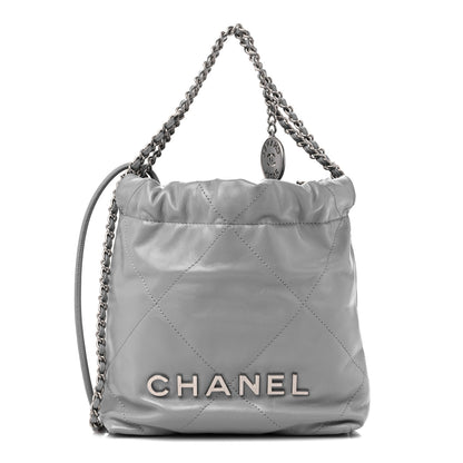 Chanel Shiny Calfskin Quilted Mini Chanel 22 Grey 1 of 10