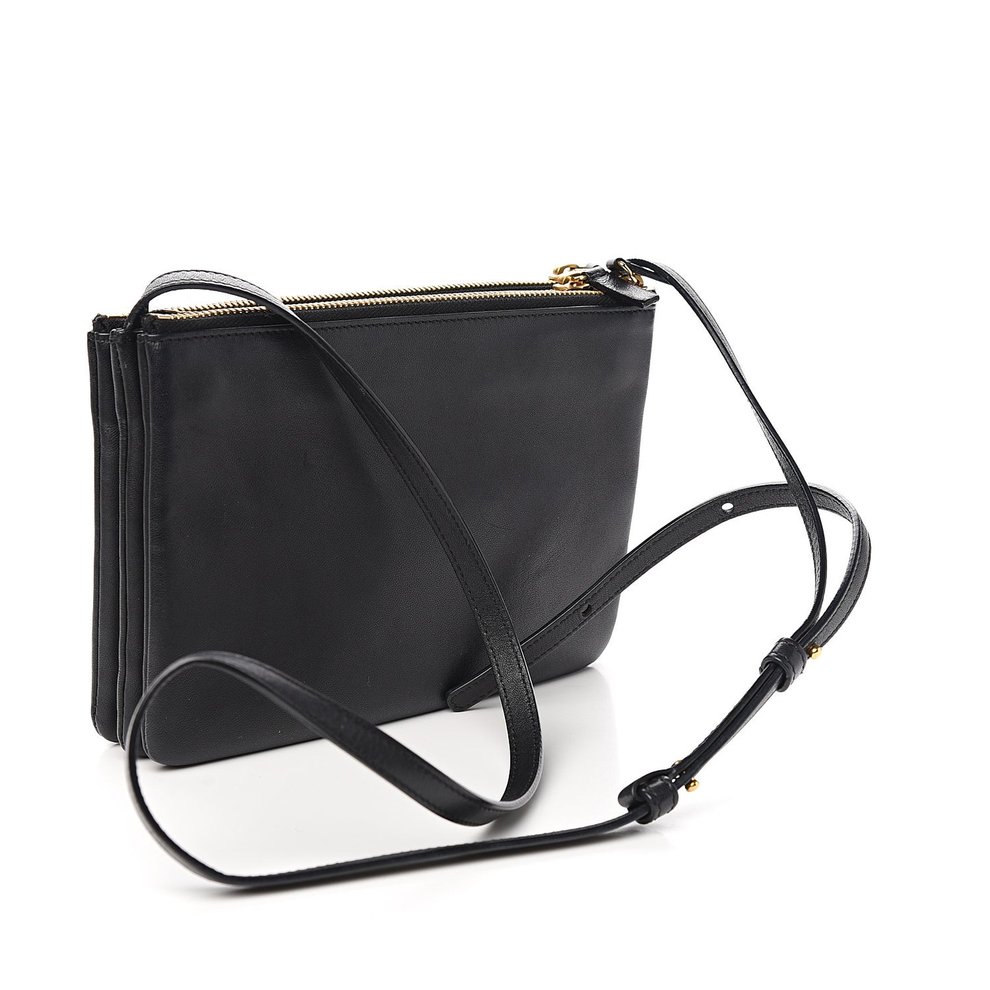 Lambskin Small Trio Crossbody Bag Black