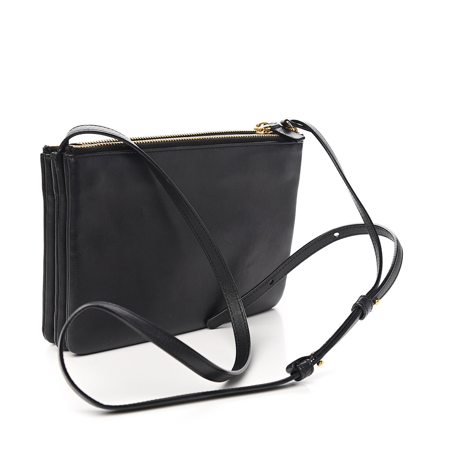 Celine Lambskin Small Trio Crossbody Bag Black 2 of 10