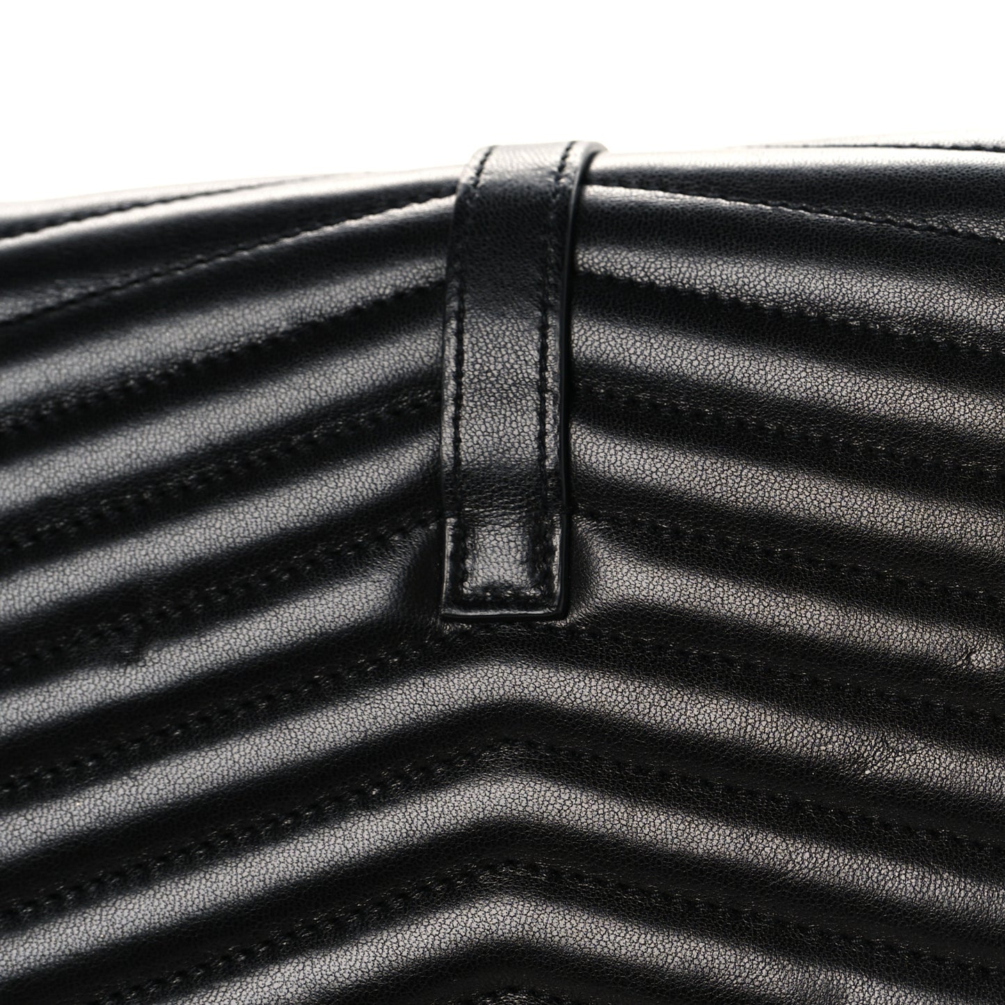 Lambskin Matelasse Chevron Monogram Sulpice Chain Wallet Black