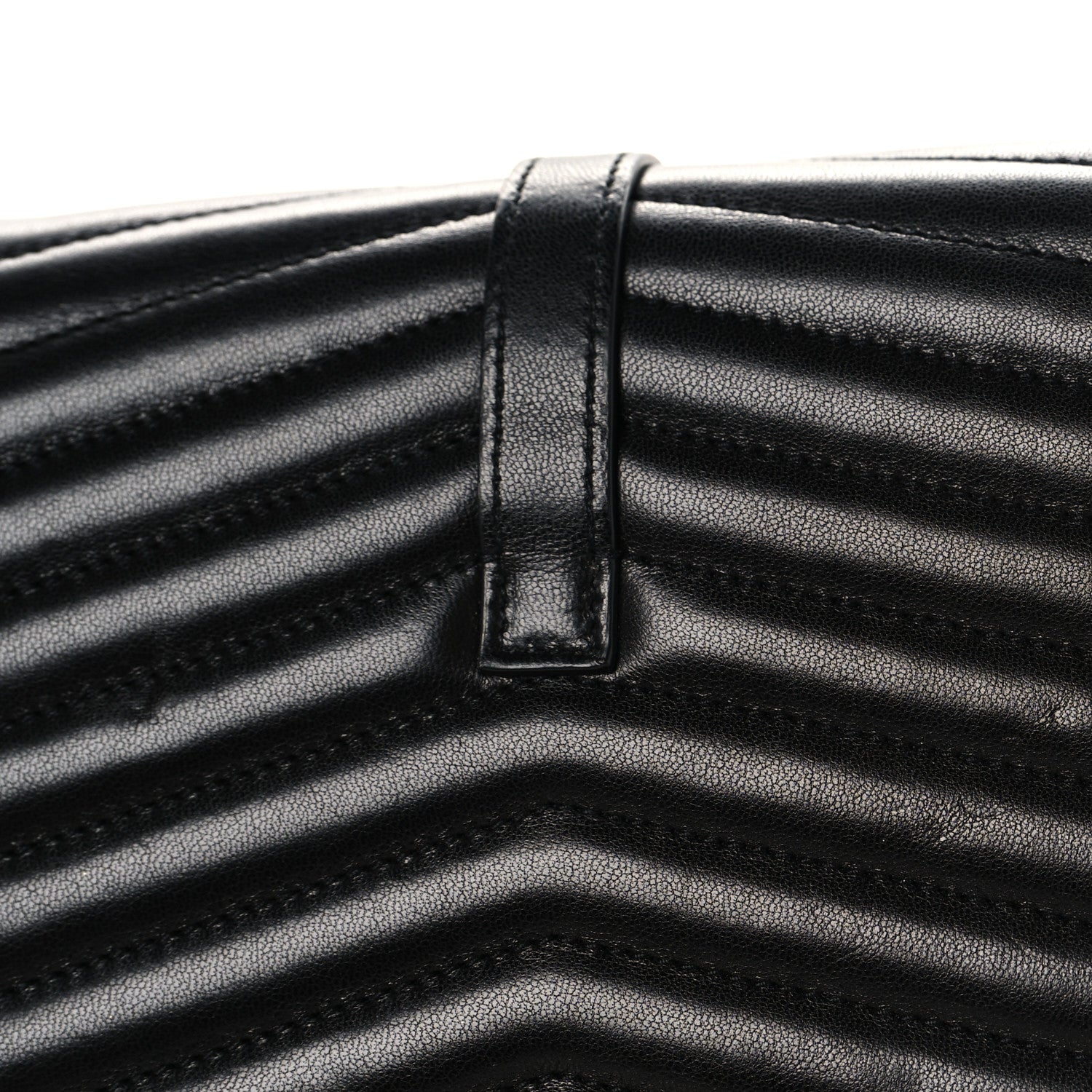 Saint Laurent Lambskin Matelasse Chevron Monogram Sulpice Chain Wallet Black 11 of 12