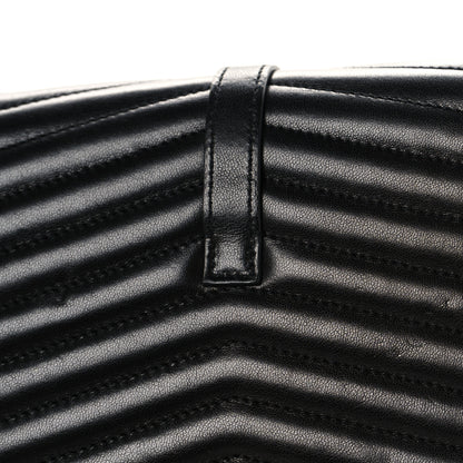 Saint Laurent Lambskin Matelasse Chevron Monogram Sulpice Chain Wallet Black 11 of 12