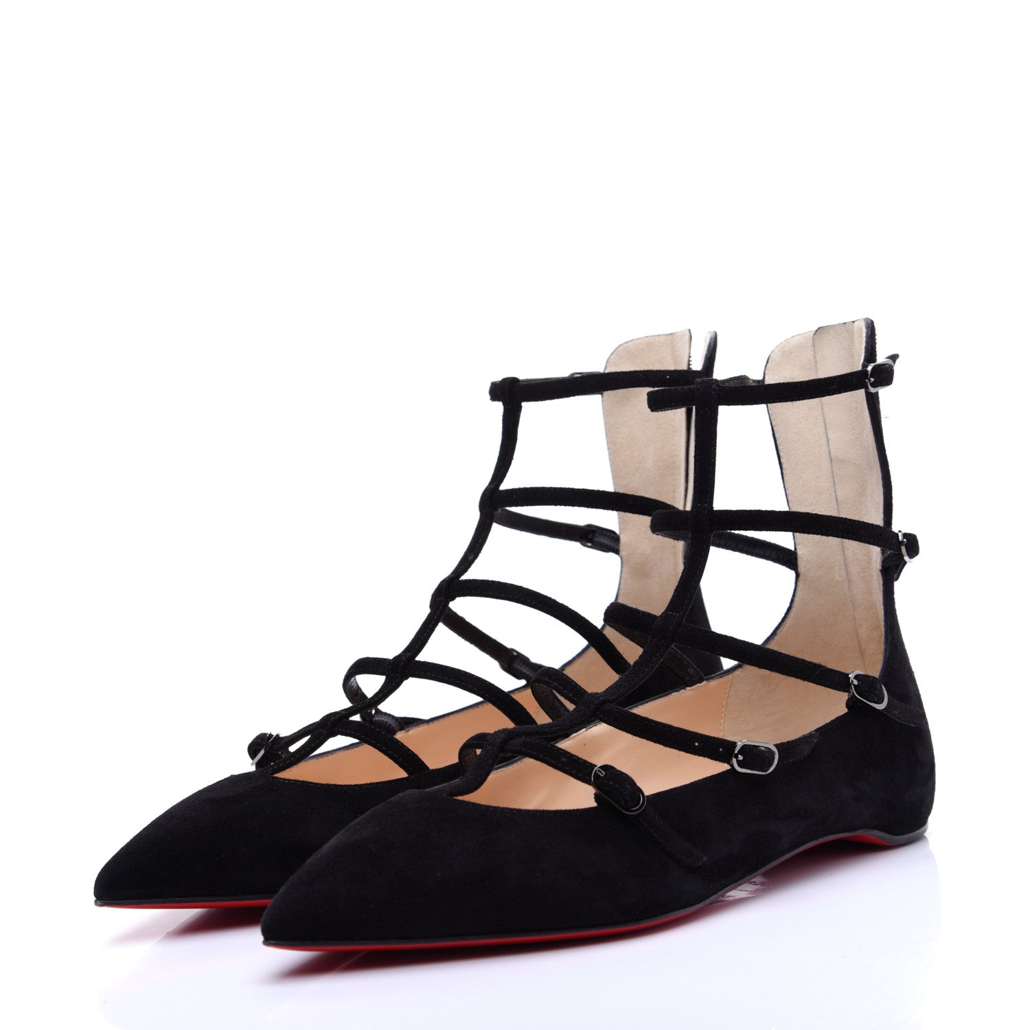 Christian Louboutin Veau Velours Toerless Muse Ballerina Flats 35.5 Black 4 of 12