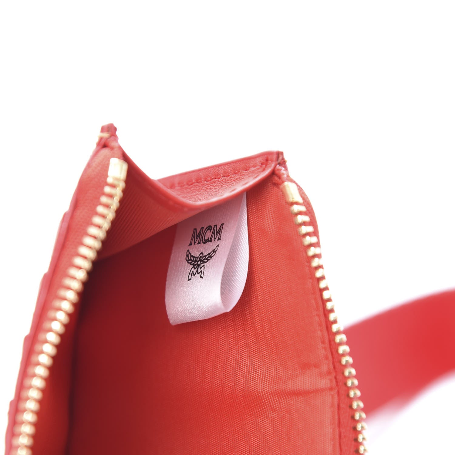 MCM Skyoptic Visetos Spectrum Diamond Neck Strap Card Case Holder Cognac 5 of 6