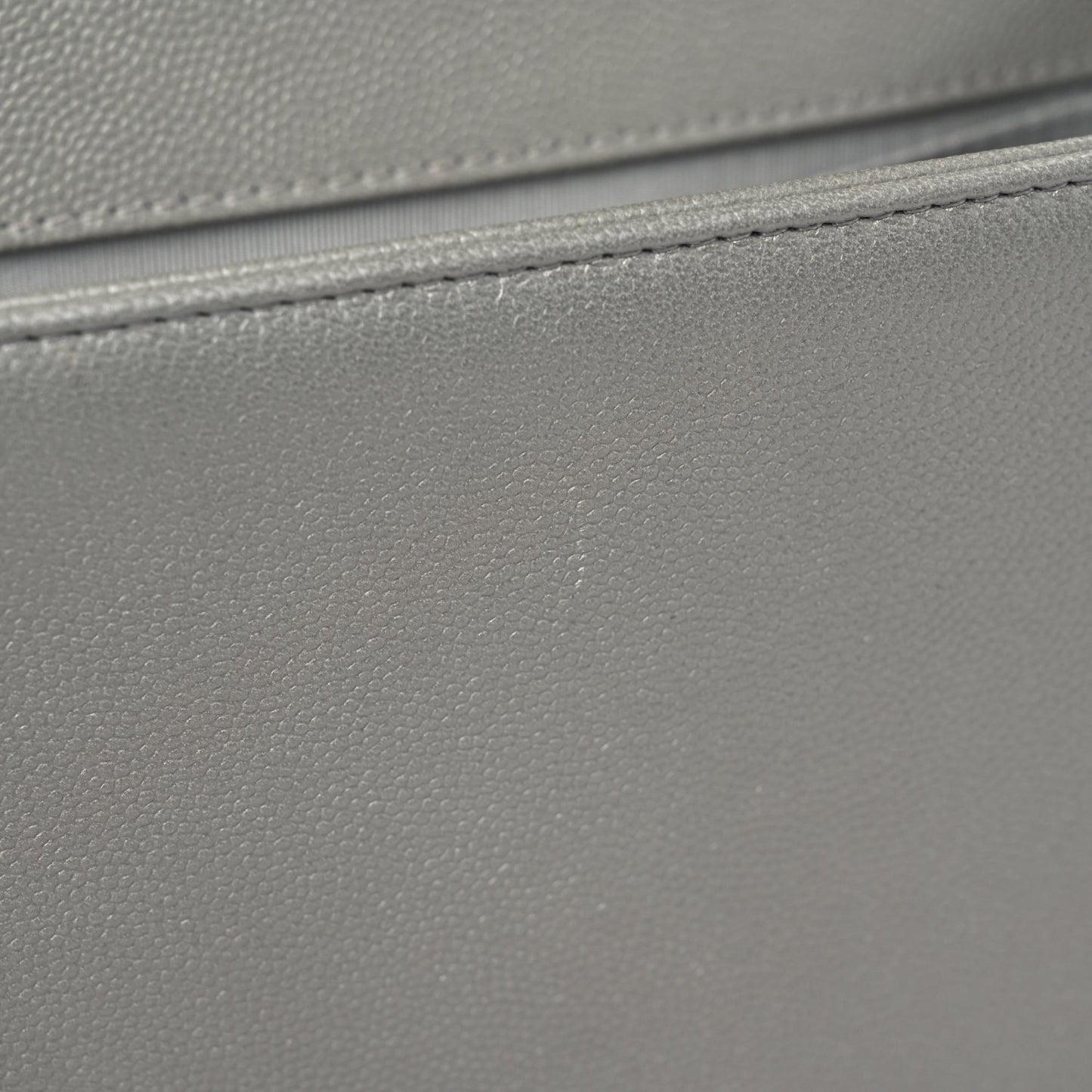 Metallic Caviar Quilted Medium Boy Flap Silver