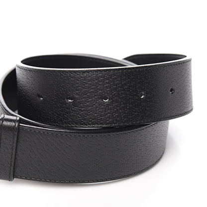 Gucci Textured Dollar Calfskin Nickel Double G 40mm Belt 85 34 Black 4 of 6