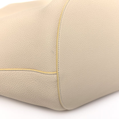 Khaite Pebbled Sport Calfskin Medium Lotus Tote Ivory 9 of 10