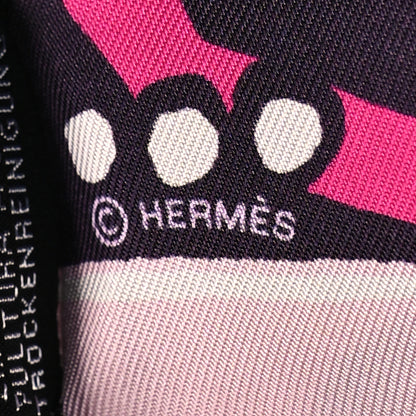 Hermes Silk Jeu de Soie Uniforme Twilly Rose Vif Black Rose 4 of 5
