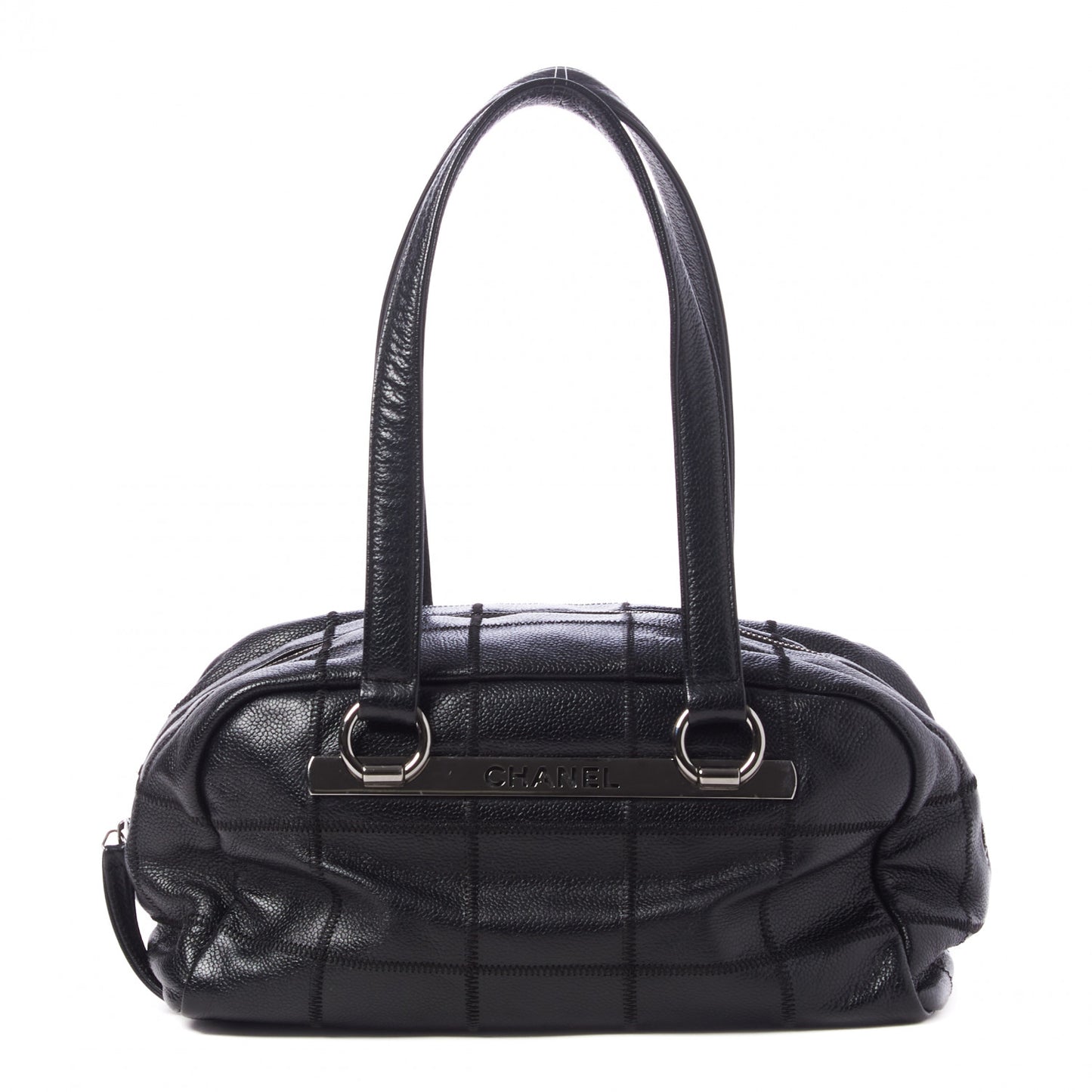 Caviar Square Stitched Tote Black