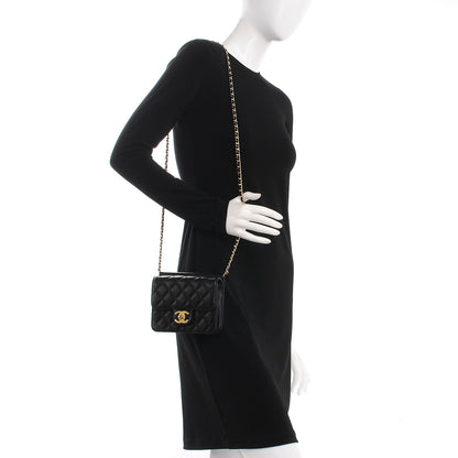 Chanel Lambskin Quilted Crossing Times Mini Flap Black 2 of 10