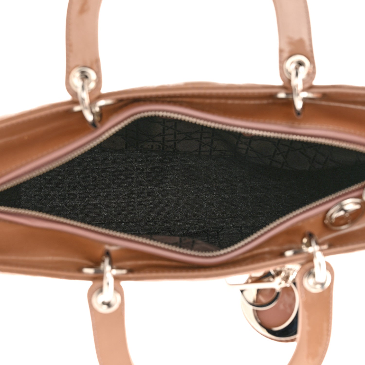 Christian Dior Patent Cannage Large Lady Dior Dark Beige 5 of 10