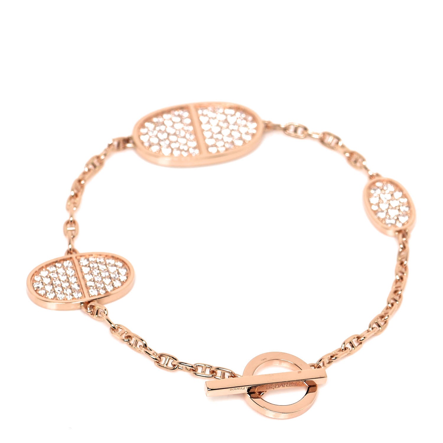 Hermes 18K Rose Gold Diamond Verso Reversible Bracelet SH 3 of 5