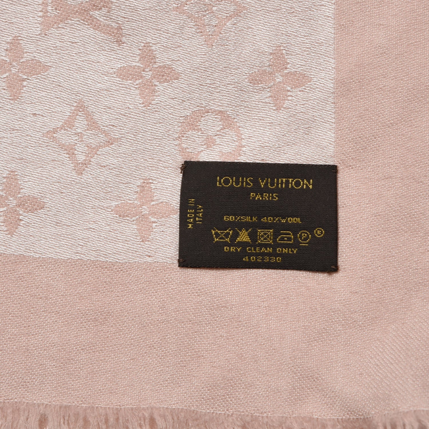 Louis Vuitton Silk Wool Monogram Shawl Rose 4 of 4