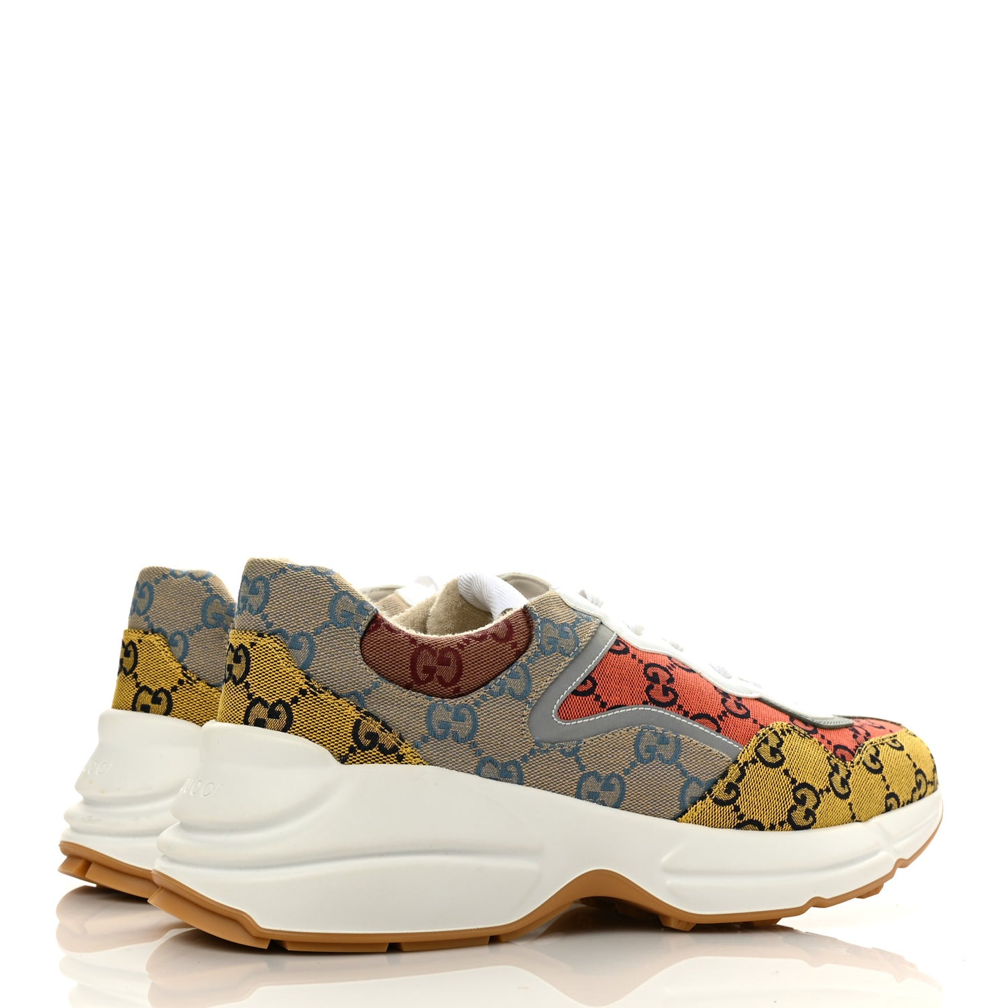 Monogram Multicolor Mens Rhyton Sneakers 10 Yellow Blue Great White Tabasco