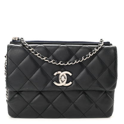 Chanel Lambskin Quilted Daily Zippy Crossbody Black 1 of 13