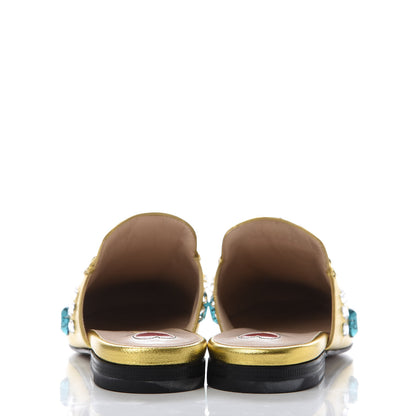 Gucci Metallic Nappa Crystal Womens Princetown Slippers 36 Gold 6 of 10