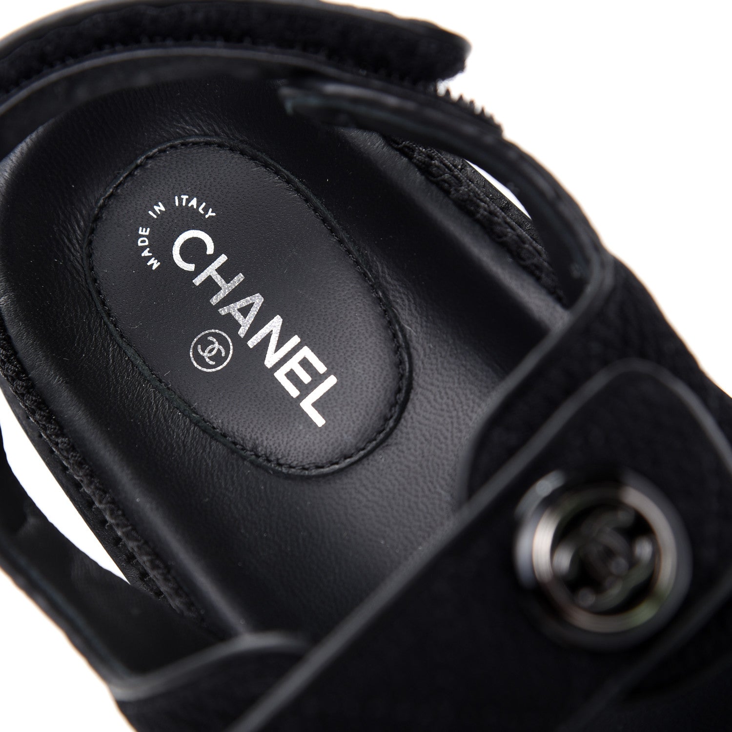 Chanel Fabric Velcro Dad Sandals 40 Black 8 of 11