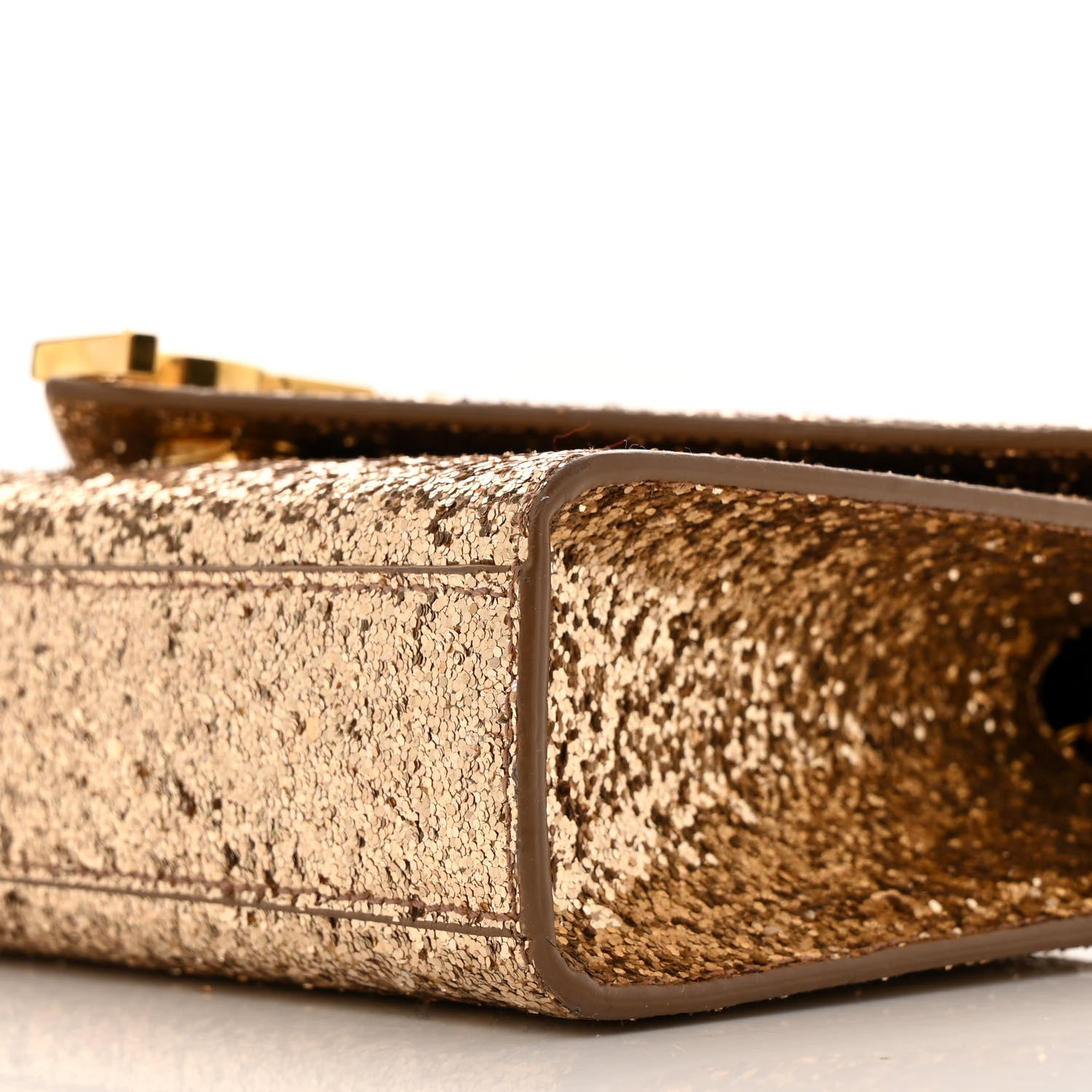 Saint Laurent Glitter Monogram Galactica Satchel Gold 10 of 12