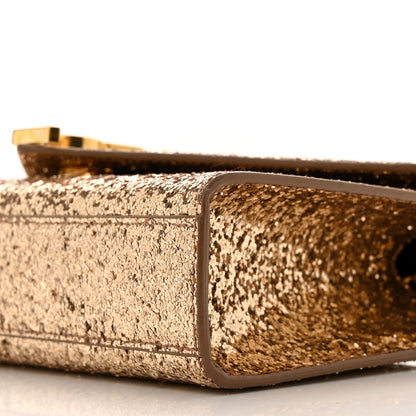 Saint Laurent Glitter Monogram Galactica Satchel Gold 10 of 12