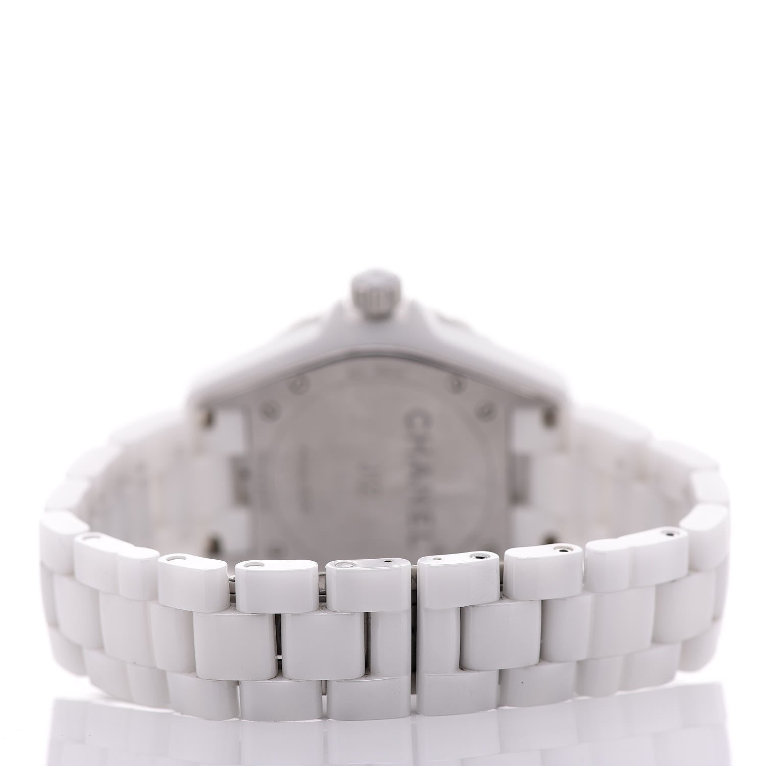 Chanel Stainless Steel Ceramic Diamond 38mm J12 Automatic Watch White 4 of 7