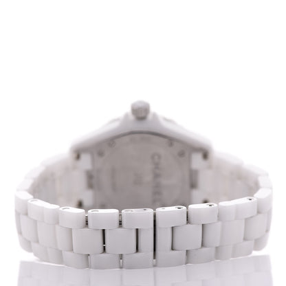 Chanel Stainless Steel Ceramic Diamond 38mm J12 Automatic Watch White 4 of 7