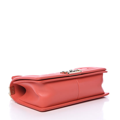Chanel Lambskin Quilted Medium Boy Flap Coral 3 of 12
