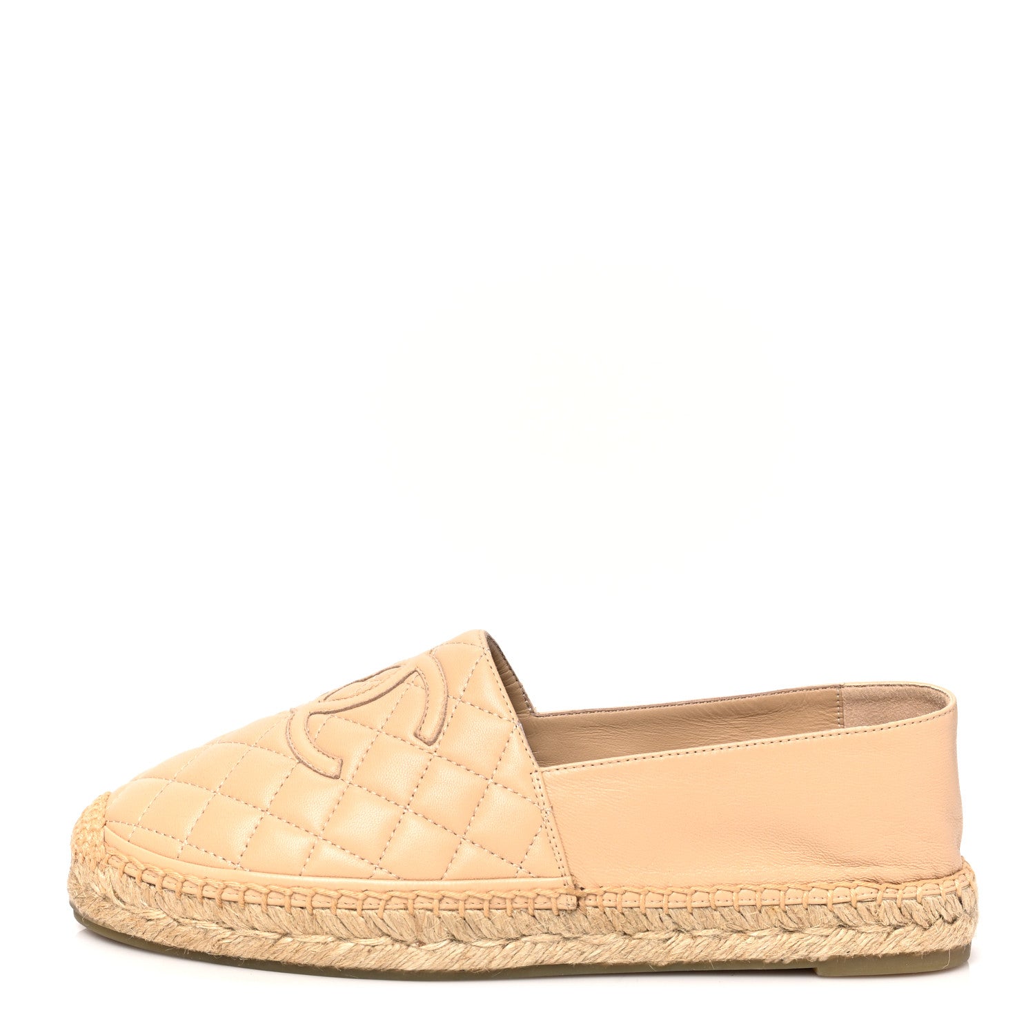 Chanel Lambskin Quilted CC Espadrilles 40 Beige 1 of 8