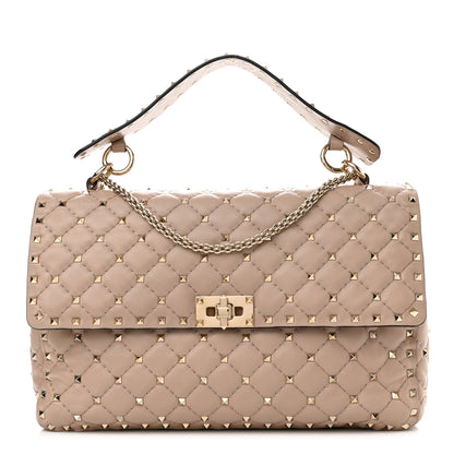 Valentino Garavani Nappa Large Rockstud Spike Shoulder Bag Poudre 1 of 13