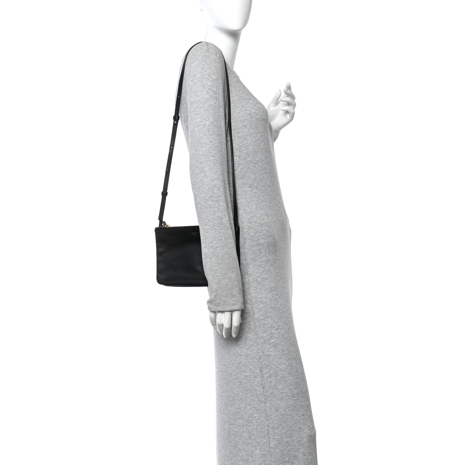 Celine Lambskin Small Trio Crossbody Bag Black 2 of 15