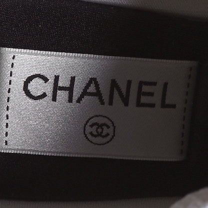Chanel Fabric Laminated Calfskin Stretch CC Sneakers 39 White Silver 8 of 9