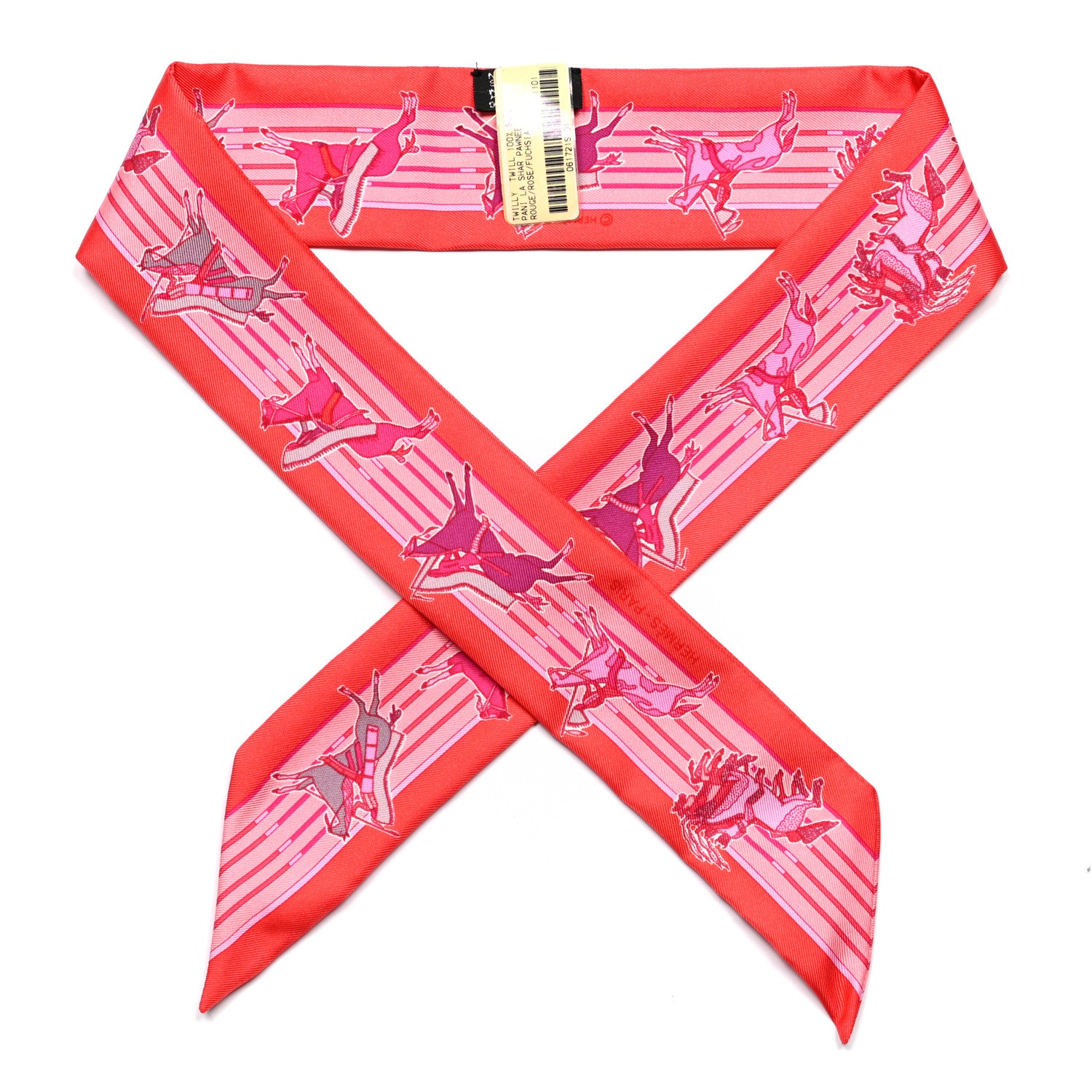 Hermes Silk Pani La Shar Pawnee Twilly Rouge Rose Fuchsia 1 of 4