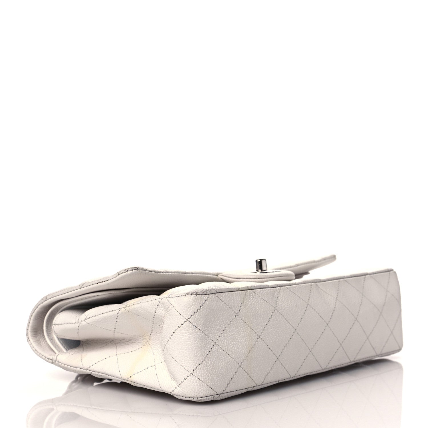 Chanel Caviar Quilted Medium Double Flap White 4 of 18