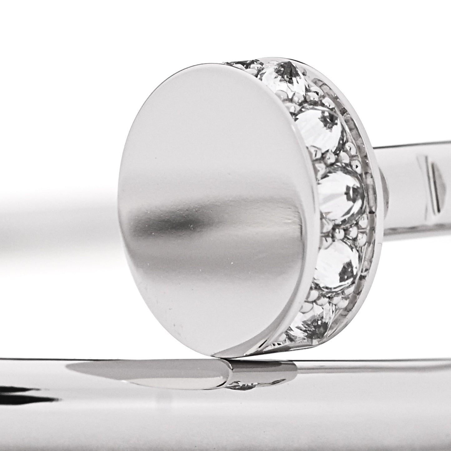 18K White Gold Diamond Small Juste Un Clou Reverse Set Bracelet 15