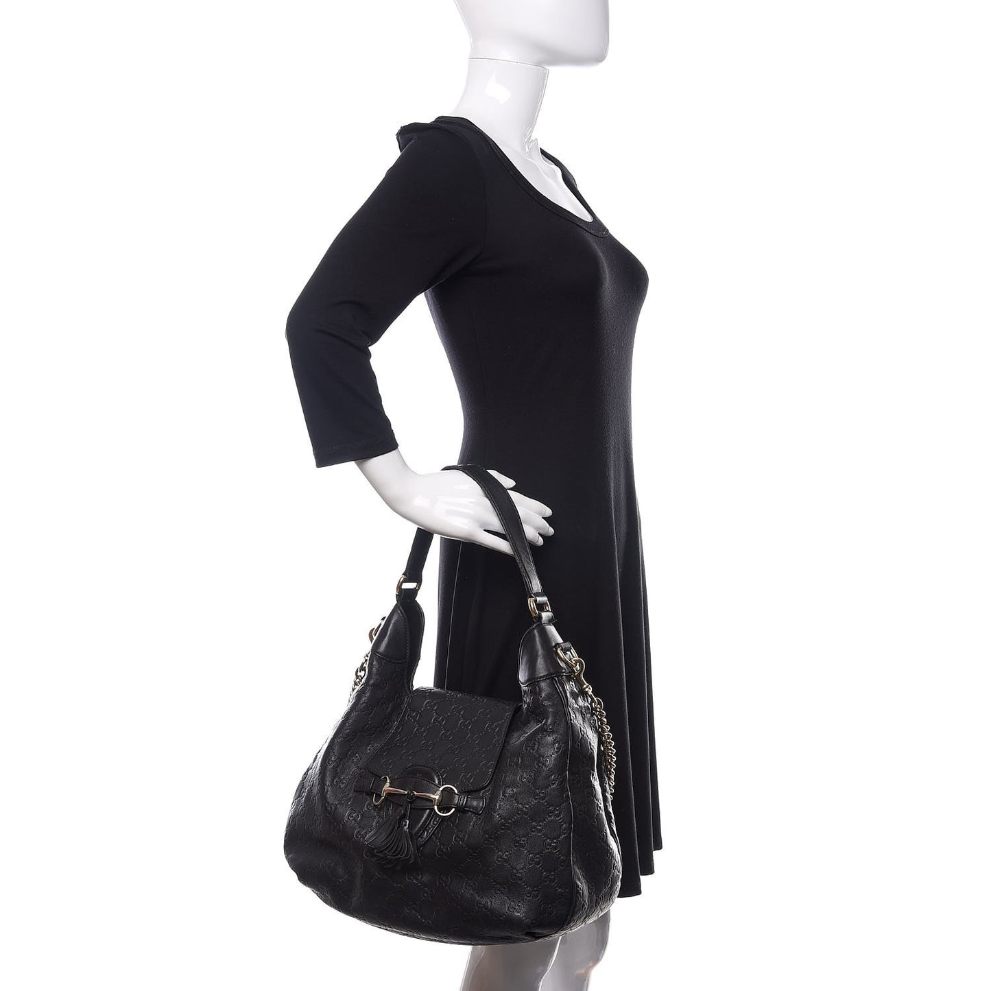 Guccissima Medium Emily Hobo Black