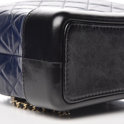Chanel Aged Calfskin Quilted Gabrielle Backpack Navy Black 8 of 10