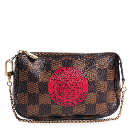 Louis Vuitton Damier Ebene Complice Trunks and Bags Mini Pochette Accessories Red 1 of 7