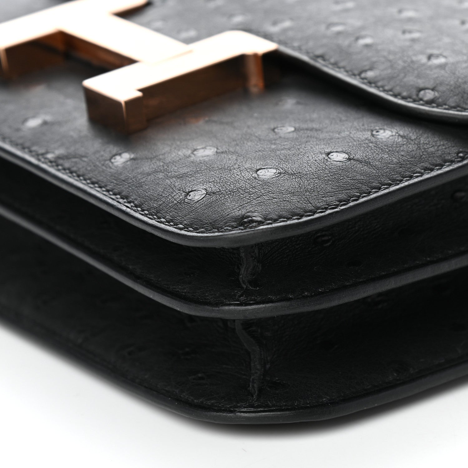 Hermes Ostrich Constance 18 Black 9 of 10