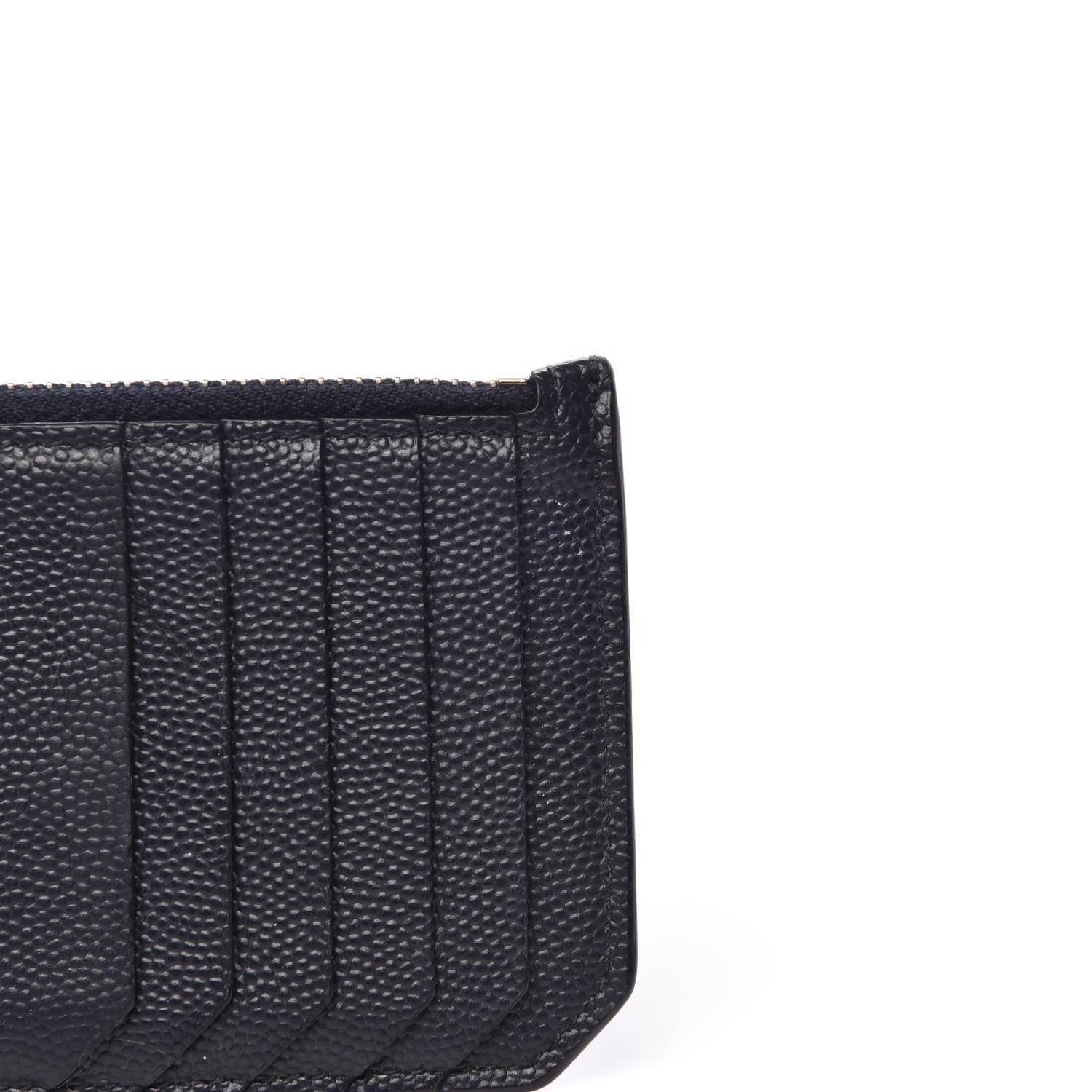 Saint Laurent Grained Calfskin 5 Fragments Zip Pouch Card Holder Deep Marine 10 of 10