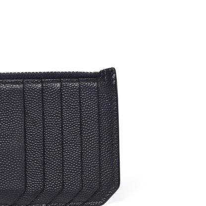 Saint Laurent Grained Calfskin 5 Fragments Zip Pouch Card Holder Deep Marine 10 of 10