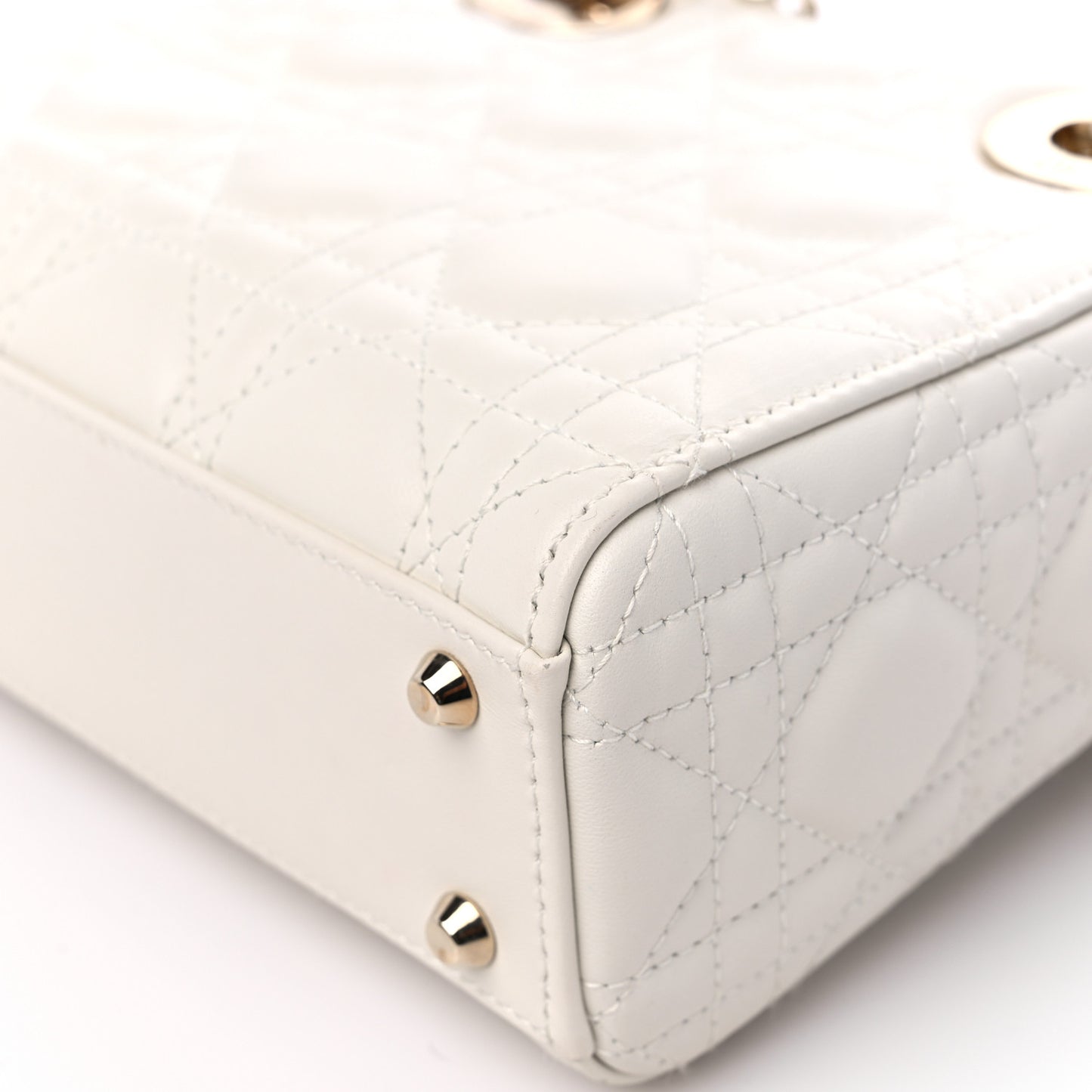 Lambskin Cannage Mini Lady Dior White