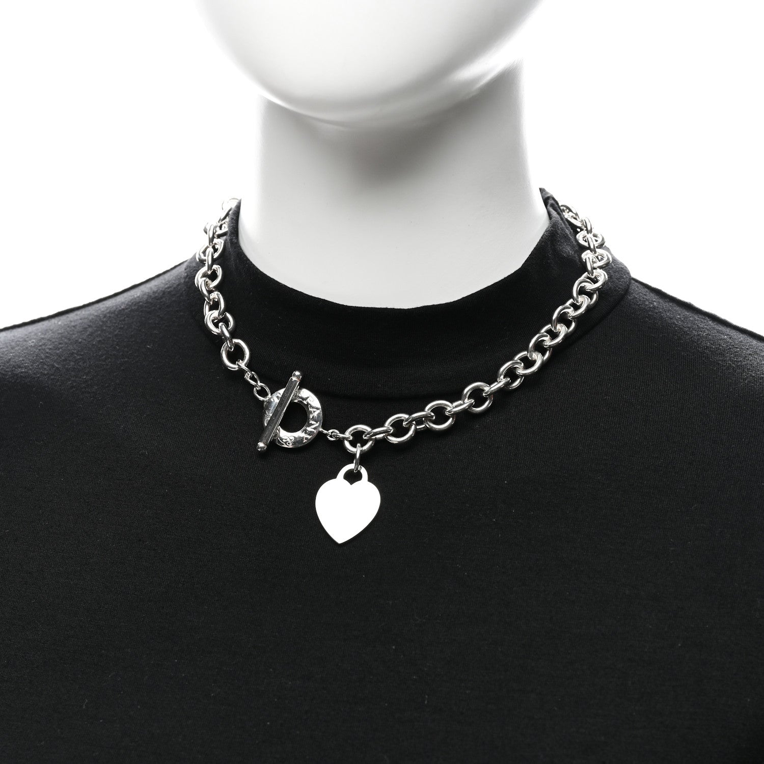 Tiffany Sterling Silver Heart Tag Toggle Necklace 2 of 4
