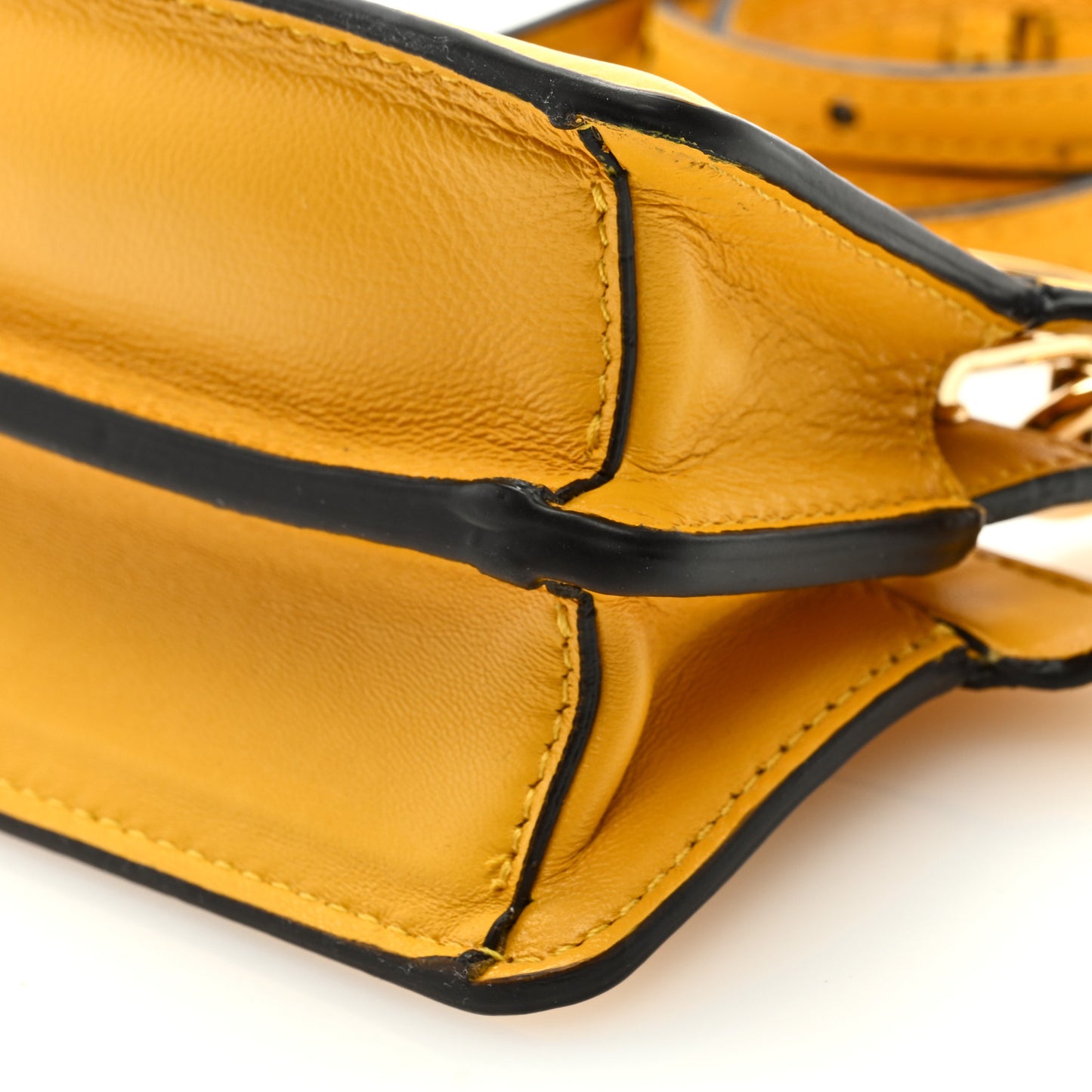 Shiny Nappa Nano Peekaboo Maxi Handle Satchel Mimosa