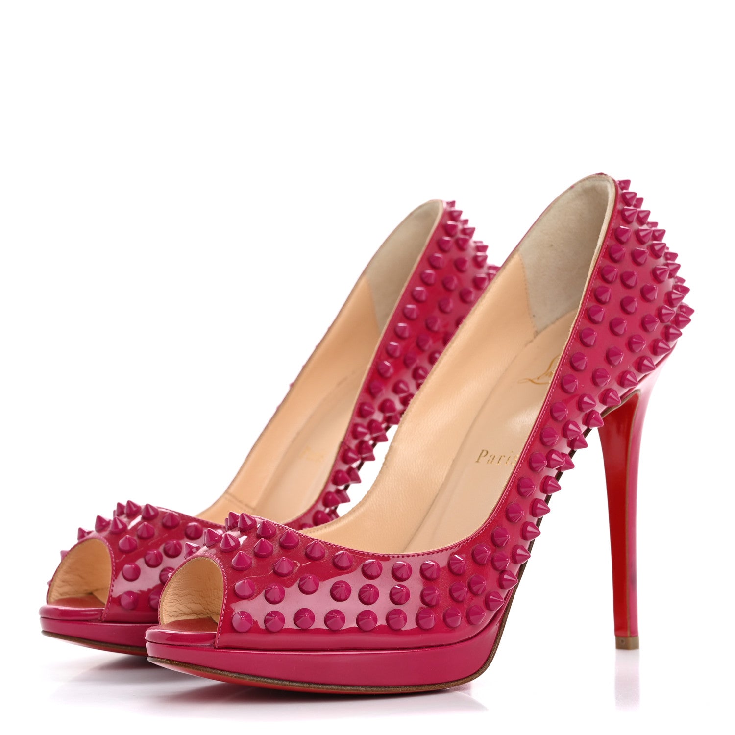 Christian Louboutin Patent Yolanda Spikes 120 Pumps 40 Grenadine 4 of 10