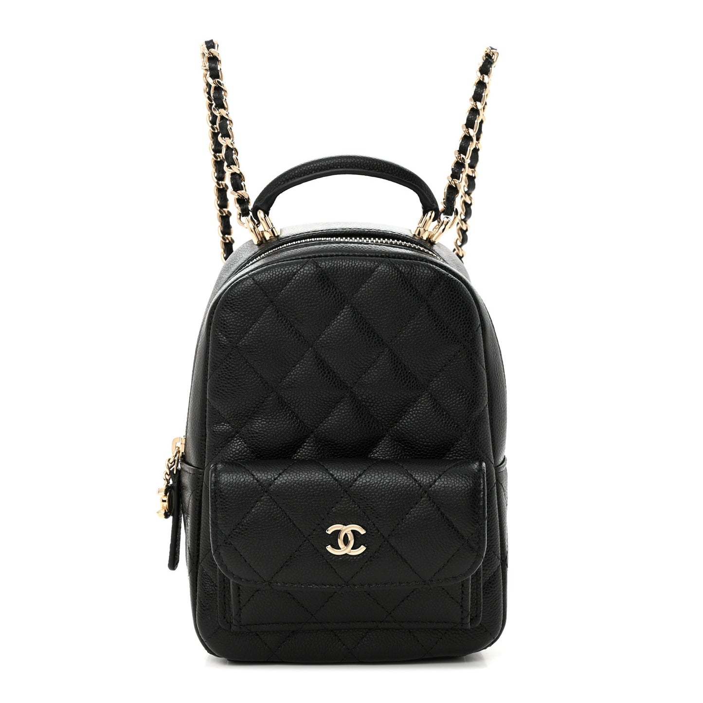 Caviar Quilted CC Mini Classic Backpack Black